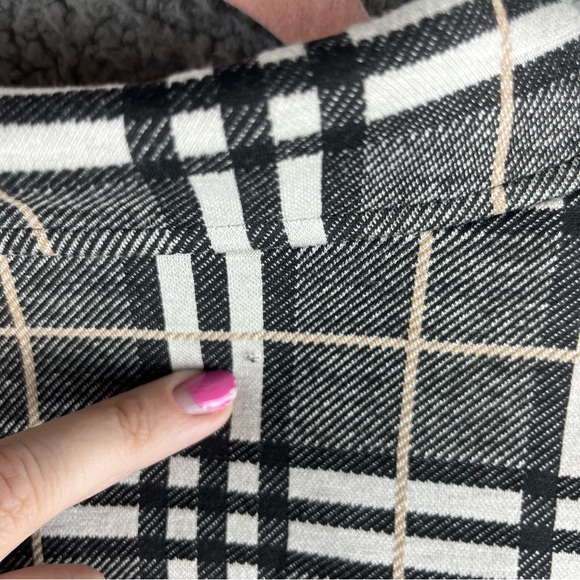Liverpool Women’s Jacket Check Plaid Size S Button Up Black Cream Pockets Flawed - Picture 3 of 16
